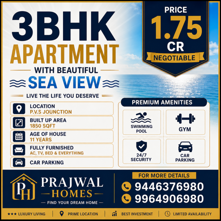 3 BHK SEA VIWE FLAT FOR SALE